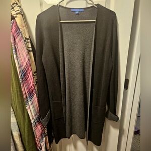 Black and Gray Open Cardigan